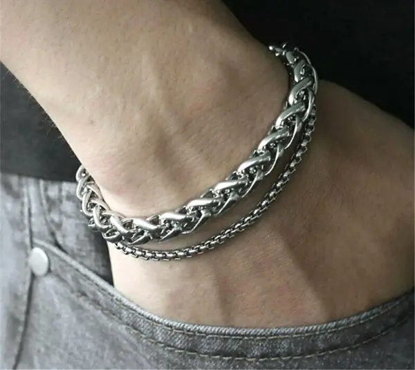 สร้อยข้อมือสแตนเลส สําหรับผู้ชาย - Image 2